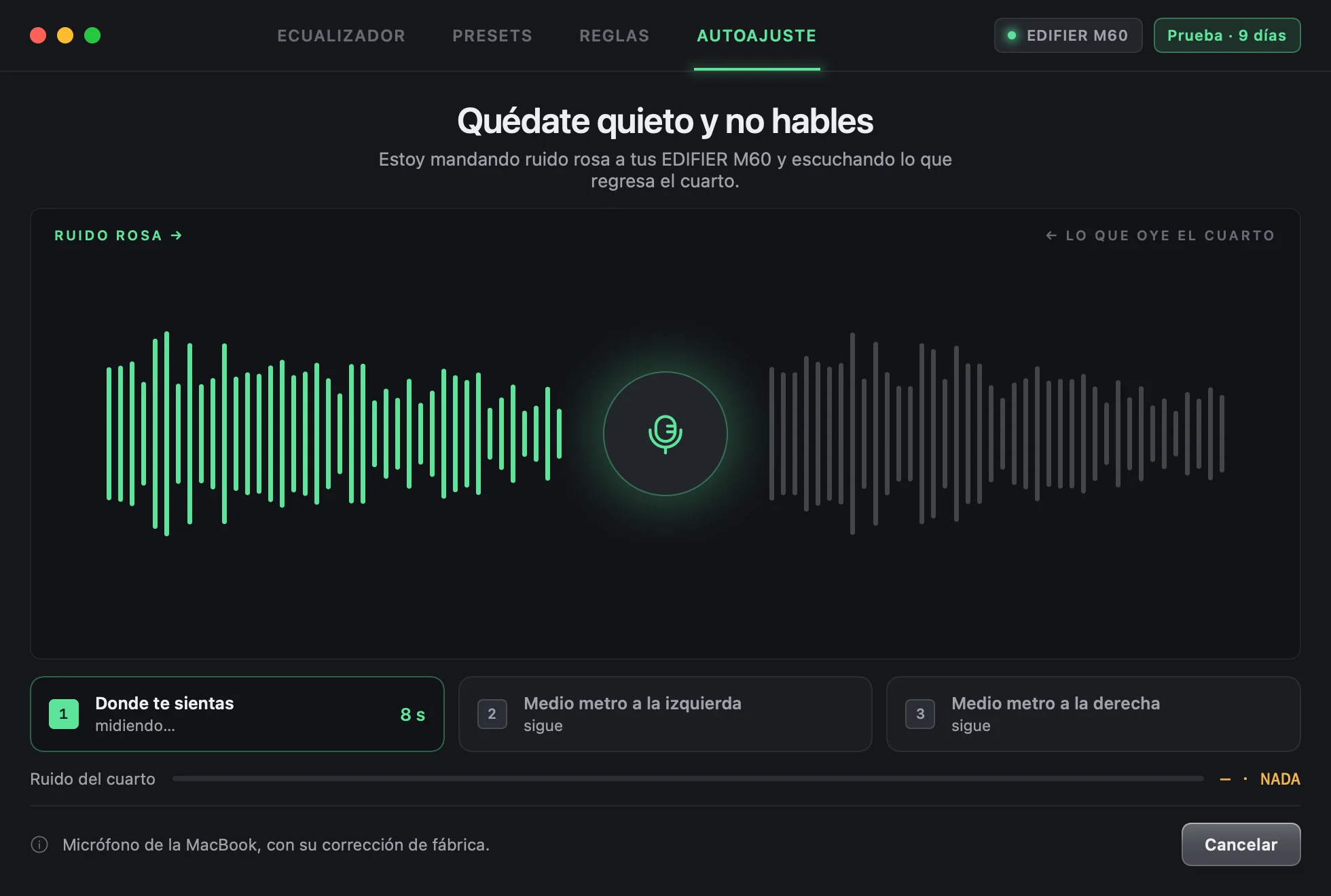 Quédate quieto y no hables: Ekhio manda ruido rosa y escucha lo que regresa el cuarto